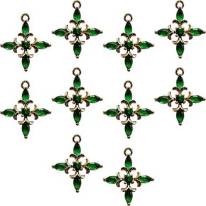Zirconia Crystal Rhinestone Cross Charms for Jewelry Making Bracelet Necklace Choke Earring Pendant Key Chain Craft Supplies DIY Accessories