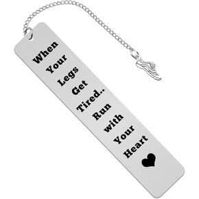 Runner Gifts Fitness Gym Gifts When Your Legs Get Tired Run with Your Heart Bookmark Gift for Fitness Men Women Running Lover Trainer Gift Running Gifts for Women Men