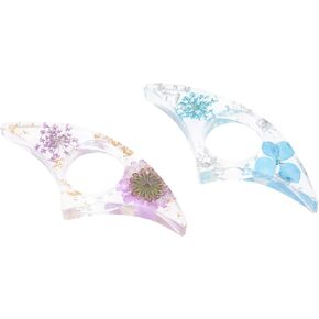 2pcs Book Press Thumb Ring Page Holder Flower Page Spreader Book Weight Page Holder Dry Flowers for Decoration Resin Bookpage Holder Reading Epoxy The Flowers Dried Flowers