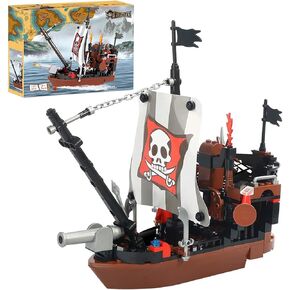 BRICK STORY Pirate Ship Building Blocks with 3 Mini Toy Figures, Boat and Ship Model Pirate Toys Building Kit Pirate Adventure Toys Sets Building Bricks Gifts for Boys Girls Age 6-12 and Up, 167pcs