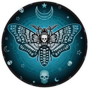 Knibeo Gothic Moon Mouse Pad - Goth Gifts, 7.9x7.9 Waterproof Goth Round Mouse Pad Small, Goth Gifts for Women, Gothic Decor, Goth Gifts for Women, Astrology Decor