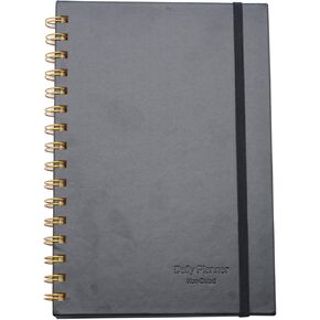 Spiral Notebook with Bandage and Inner Pockets, A5 PU Hardcover 8mm Ruled 70 Sheets/140 Pages Journals for Study and Office (Pink)