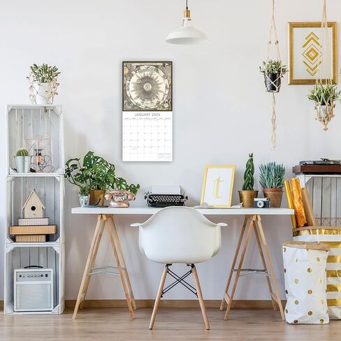 تقويم حائط مربع 2025 من The Gifted Stationary، سماوي، فنون وتحف لمدة 16 شهرًا، تقويم معلق مع 180 ملصق تذكير، مخطط شهر للمنزل والمساحات الإبداعية، 12 × 12 بوصة in Saudi Arabia