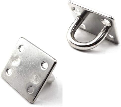 6 قطع من HOMPER M5 304 لوحة عين مستطيلة من الفولاذ المقاوم للصدأ و6 قطع مشابك تثبيت، حلقة خطافية للأجهزة البحرية مع 12 براغي ومقابس بلاستيكية in Kuwait
