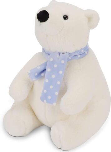 Polar Bear Stuffed Animal Plush, 11.8 Inch Lifelike Super Soft Cute Polar Bear with Scarf, Kawaii Cute Polar Bear Plush Toy for Kids Children Family Xmas Birthday Gifts in Kuwait