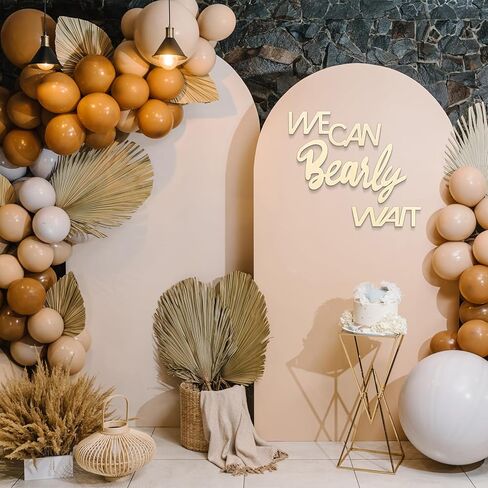علامة We Can Bearly Wait Sign، لافتة استحمام الطفل خلفية ديكورات غير مكتملة، لافتة خشبية مقطوعة من الخشب للكشف عن الجنس، ديكور خلفية للحفلات للفتيات/الصبي in Kuwait