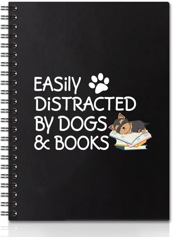 تشتيت بواسطة الكلاب والكتب غلاف فني 160 صفحة دفاتر ملاحظات حلزونية، هدية دفتر ملاحظات لطيفة لمحبي الكتب، هدية لأمين مكتبة المعلم، هدايا العودة إلى المدرسة in Kuwait