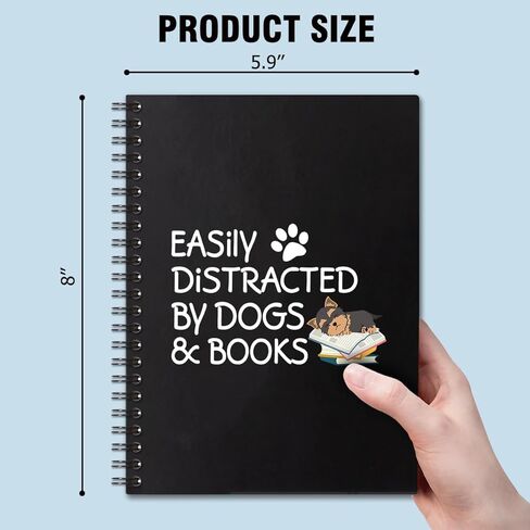 تشتيت بواسطة الكلاب والكتب غلاف فني 160 صفحة دفاتر ملاحظات حلزونية، هدية دفتر ملاحظات لطيفة لمحبي الكتب، هدية لأمين مكتبة المعلم، هدايا العودة إلى المدرسة in Kuwait