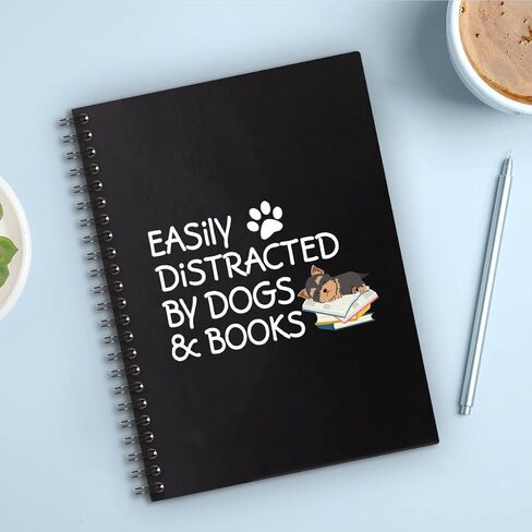تشتيت بواسطة الكلاب والكتب غلاف فني 160 صفحة دفاتر ملاحظات حلزونية، هدية دفتر ملاحظات لطيفة لمحبي الكتب، هدية لأمين مكتبة المعلم، هدايا العودة إلى المدرسة in Kuwait