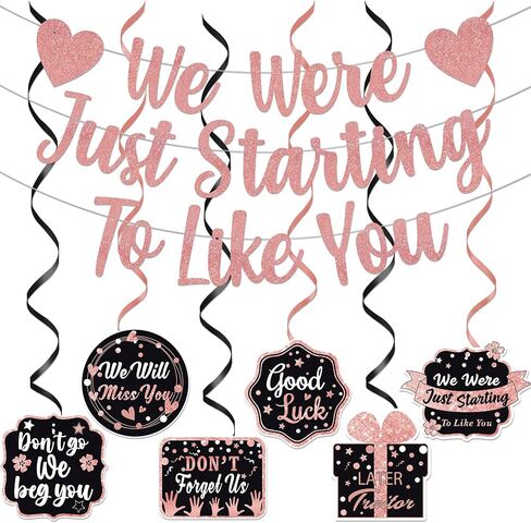 We Were Just Starting To Like You Banner Farewell Decorations Party We Will Miss You Deorations Going Away Party Decorations Goodbye Party Decorations Coworker Leaving Decorations Black in Saudi Arabia
