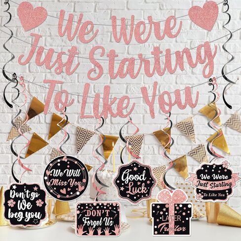 We Were Just Starting To Like You Banner Farewell Decorations Party We Will Miss You Deorations Going Away Party Decorations Goodbye Party Decorations Coworker Leaving Decorations Black in Saudi Arabia