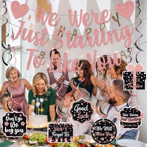 We Were Just Starting To Like You Banner Farewell Decorations Party We Will Miss You Deorations Going Away Party Decorations Goodbye Party Decorations Coworker Leaving Decorations Black in Saudi Arabia