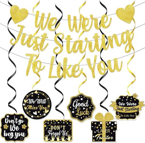 We Were Just Starting To Like You Banner Farewell Decorations Party We Will Miss You Deorations Going Away Party Decorations Goodbye Party Decorations Coworker Leaving Decorations Black in Saudi Arabia
