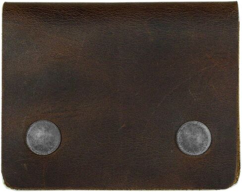Hide & Drink, Leather Double Snap Card Holder, Holds Up to 4 Cards Plus Folded Bills, Cash Organizer, Coin Case, Accessories, Handmade Includes 101 Year Warranty :: Bourbon Brown in Saudi Arabia