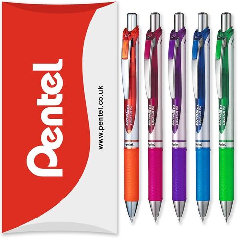 Pentel EnerGel XM BL77 - Retractable Liquid Gel Ink Pen - 0.7mm - 54% Recycled - Tropical Set of 5 in Saudi Arabia