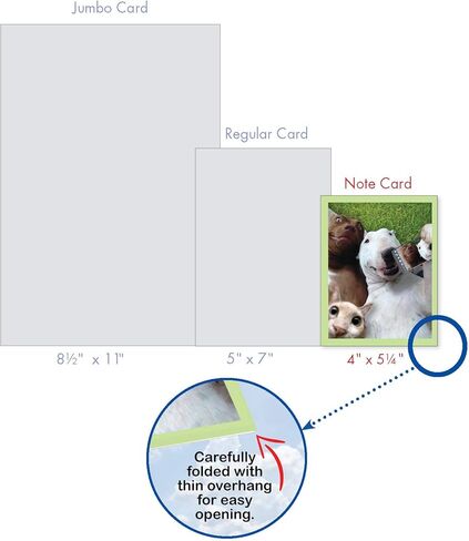 The Best Card Company 10 Blank Notecards w/Envelopes Box Set, 4 x 5.12 Inch, Wildlife Cards for Men Women and Kids - Critter Snow Angels M4187OCB-B1x10-NB in Kuwait