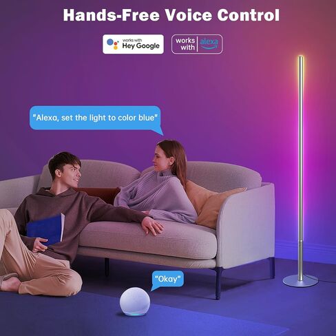 RGB Smart LED Floor Lamps for Living Room, Compatible with Alexa, Google Home, 69" Tall Modern Standing Lamp for Bedroom with Remote & WiFi APP Control, 2700k-6500k Corner Lamp with Linen Lampshade in Saudi Arabia