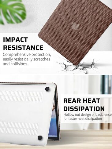 Seorsok متوافق مع MacBook Air 13 بوصة Case2022 2021 2020 2019 2018 Release A1932 A2179 M1 A2337 Touch ID، حافظة صلبة بلاستيكية أنيقة مع غطاء لوحة مفاتيح شفاف، بني فاتح ترتان in Kuwait