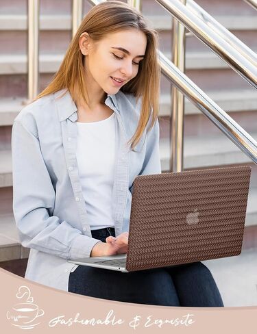 Seorsok متوافق مع MacBook Air 13 بوصة Case2022 2021 2020 2019 2018 Release A1932 A2179 M1 A2337 Touch ID، حافظة صلبة بلاستيكية أنيقة مع غطاء لوحة مفاتيح شفاف، بني فاتح ترتان in Kuwait