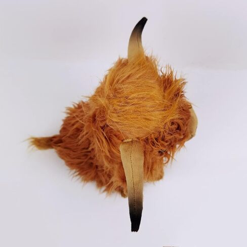 Highland Cow Stuffed Animal Realistic Fluffy Scottish Plush Cow Farm Toys (Brown) in Saudi Arabia