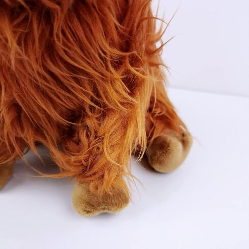 Highland Cow Stuffed Animal Realistic Fluffy Scottish Plush Cow Farm Toys (Brown) in Saudi Arabia