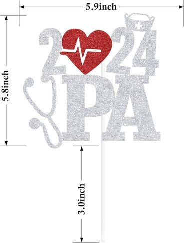 2024 PA Cake Topper، Congrats PA، ديكور مساعد الطبيب، لوازم تزيين حفلات التخرج من مدرسة التمريض الطبي in Kuwait
