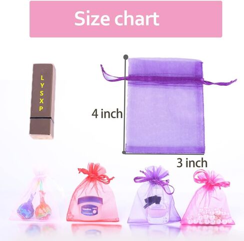 LYSXP Organza Bags 3×4 Inches，Small Jewelry Favor Pouches Christmas Candy Wedding Birthday Party Bags 100 Pcs Random 10 Colors Sheer Organza Gift Bags (Mixed Color,3"×4"… in Saudi Arabia