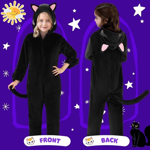 Joycover Cat Costume For Girls, Black Cat Costume For Girls Kids Dress Up, Halloween Costumes For Girls Kids Aged 5-10 in Kuwait