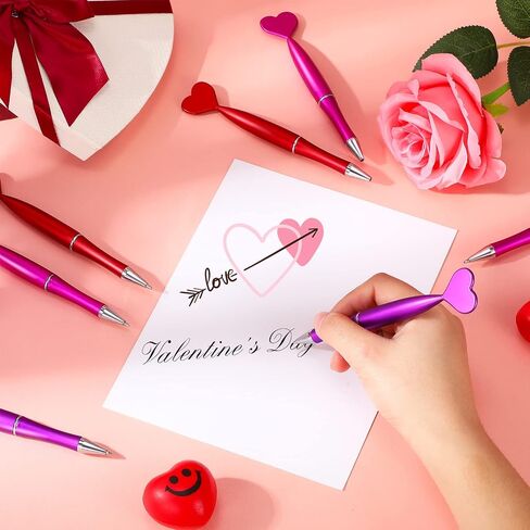 48 قطعة من أقلام عيد الحب على شكل قلب، أقلام حبر جاف على شكل قلب، أقلام مكتب على شكل قلب 1 مم، حبر جل أسود، أقلام هدايا لحفلات الأطفال للإمدادات المدرسية (الأحمر، الوردي، الأرجواني، XOXO، LOVE) in Saudi Arabia