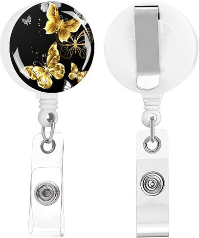 2 Pack Retractable Badge Holders Cute Badge Reel Badge Clip ID Card Holders for Student Office Worker Doctor Nurse Teacher (Cute Cherry) in Saudi Arabia