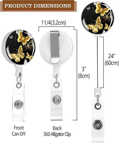2 Pack Retractable Badge Holders Cute Badge Reel Badge Clip ID Card Holders for Student Office Worker Doctor Nurse Teacher (Cute Cherry) in Saudi Arabia