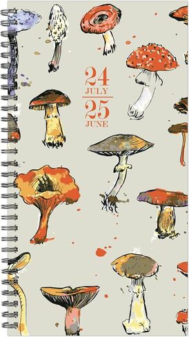 Cottage Mushrooms Academic July 2024 - June 2025 Softcover Weekly Spiral-Bound Planner (3.5" x 6.5") in Saudi Arabia