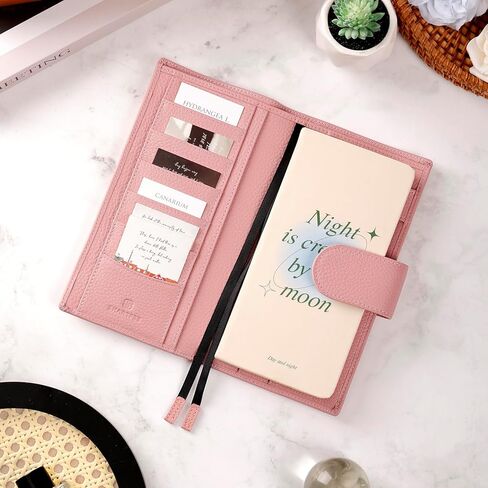 Planner Cover for Hobonichi Weeks, with Zipper and Big Back Pocket, Pebble Print Leather (Pebble wine) in Kuwait