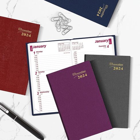 Brownline® 2025 Traditional Weekly Pocket Planner, Appointment Book, 12 Months, January to December, Perfect Binding, 4.75" x 3", Assorted Colors (CB303.ASX-25) in Kuwait