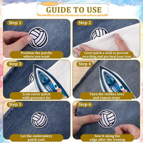 8Pcs Volleyball Patches Iron On 2inch Volleyball Patch Sports Iron On Patches for Backpacks Clothing Pants Hats Jeans DIY Accessories. in Saudi Arabia