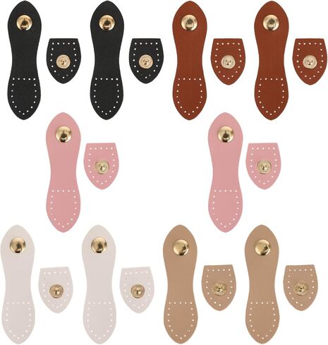 COMNICO الجلود المفاجئة أبازيم إغلاق زر المفاجئة، 10 قطع خياطة على علامات التبويب الجلدية الإغلاق أبازيم السحابات للمحفظة أكياس المحفظة سترة دفتر محفظة صنع اللوازم DIY الحرفية in Kuwait