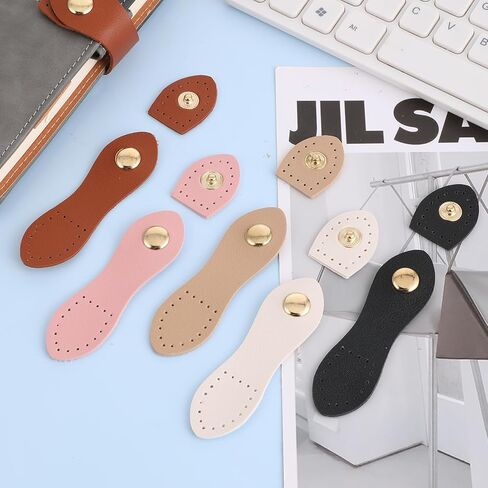 COMNICO الجلود المفاجئة أبازيم إغلاق زر المفاجئة، 10 قطع خياطة على علامات التبويب الجلدية الإغلاق أبازيم السحابات للمحفظة أكياس المحفظة سترة دفتر محفظة صنع اللوازم DIY الحرفية in Kuwait