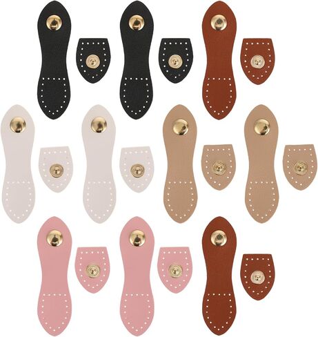 COMNICO الجلود المفاجئة أبازيم إغلاق زر المفاجئة، 10 قطع خياطة على علامات التبويب الجلدية الإغلاق أبازيم السحابات للمحفظة أكياس المحفظة سترة دفتر محفظة صنع اللوازم DIY الحرفية in Kuwait