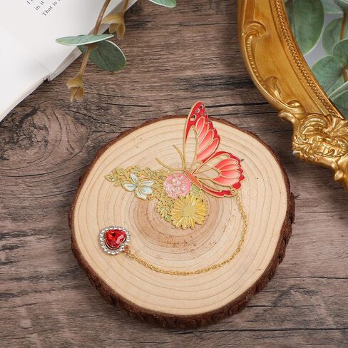 Butterfly Bookmark for Women, Beautiful Book Marks for Reading Book Mark for Book Lovers Metal Bookmark Christmas New Year Birthday Gifts for Book Lovers(Red) in Saudi Arabia