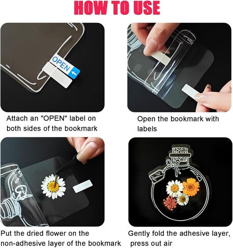 مجموعة 95 قطعة من العلامات المرجعية للزهور المجففة DIY مقاس كبير، علامة مرجعية شفافة للزهور المجففة المضغوطة مع ملقط للقراء الطلاب، لوازم مصنوعة يدويًا (أرجواني) in Kuwait