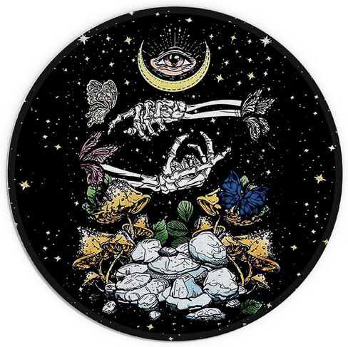 Knibeo Gothic Moon Mouse Pad - Goth Gifts, 7.9x7.9 Waterproof Goth Round Mouse Pad Small, Goth Gifts for Women, Gothic Decor, Goth Gifts for Women, Astrology Decor in Saudi Arabia