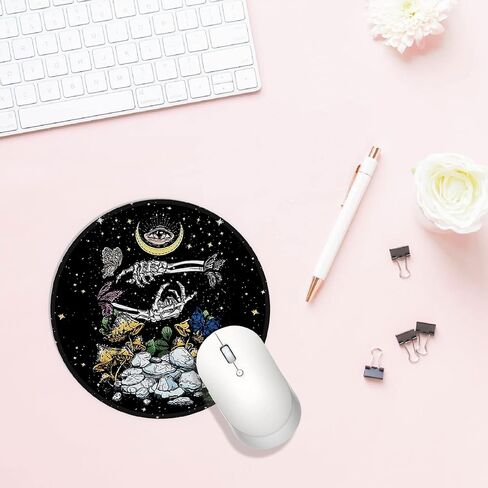 Knibeo Gothic Moon Mouse Pad - Goth Gifts, 7.9x7.9 Waterproof Goth Round Mouse Pad Small, Goth Gifts for Women, Gothic Decor, Goth Gifts for Women, Astrology Decor in Saudi Arabia