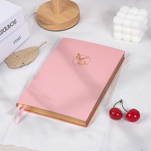 Billtigif Journal for Women, 256 Pages Cute Notebook Lined Journal, Leather Journals for Writing, Suitable for Work, Home and School, 5.7" x 8.3" - Pink in Saudi Arabia