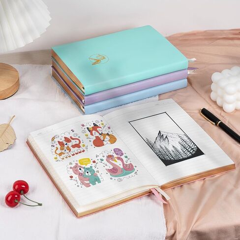 Billtigif Journal for Women, 256 Pages Cute Notebook Lined Journal, Leather Journals for Writing, Suitable for Work, Home and School, 5.7" x 8.3" - Pink in Saudi Arabia