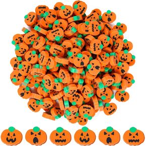 200 Pieces Halloween Pumpkin Erasers Mini Pumpkin Erasers Small Pencil Erasers Latex-Free Soft Erasers Pencil Erasers for Classroom Rewards, Halloween Party Favors, Halloween Goody Bag Filler