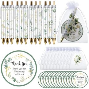 Chuangdi 50 مجموعة من هدايا استحمام الطفل للضيوف تتضمن 50 قطعة من أقلام الحبر الجاف وبطاقات الشكر وحقائب الأورجانزا (حيوانات الغابة) in Kuwait