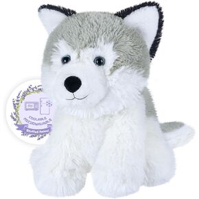 Warmable Husky Stuffed Animal, Microwavable Heating Pads, Cuddly Husky Plushies with Lavender Scent, Dog Plush Toys for Companion, Puppy Dog Gifts