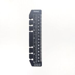 A6 A5 6 Holes Binder File Folder Organizer Slide-in Plastic Bookmark Dividers Ruler (Black1, A6)