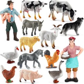 ONEST 9 Pieces Little People Figurines Hand Painted People Action Figures Toys Realistic Detailed Policeman Pilot Fireman Mailman Chef Figurine Model Toys for Kids Toddlers