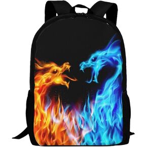 Dinosaur Backpack Simple Aesthetic Bookbag for Women & Men Lightweight Adjustable Black Backpack for Travel Work